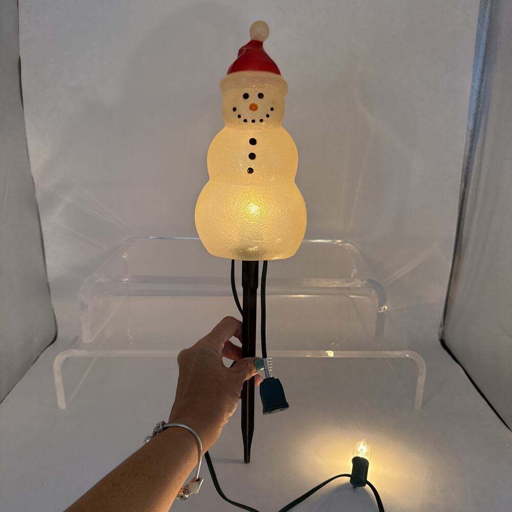 9” Snowman Christmas Pathway Light Topper Replacement With Stake & Light Strip